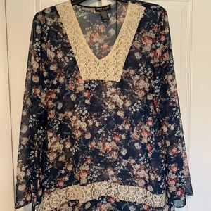 Sheer Floral Blouse